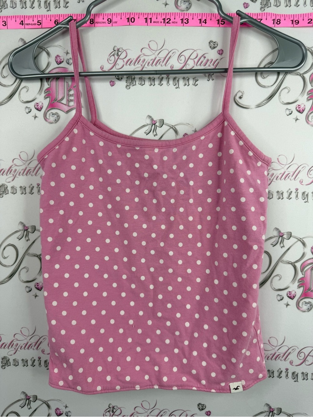 Hollister tank top rare bubblegum pink Pink Polka Dot Bandeau Cami